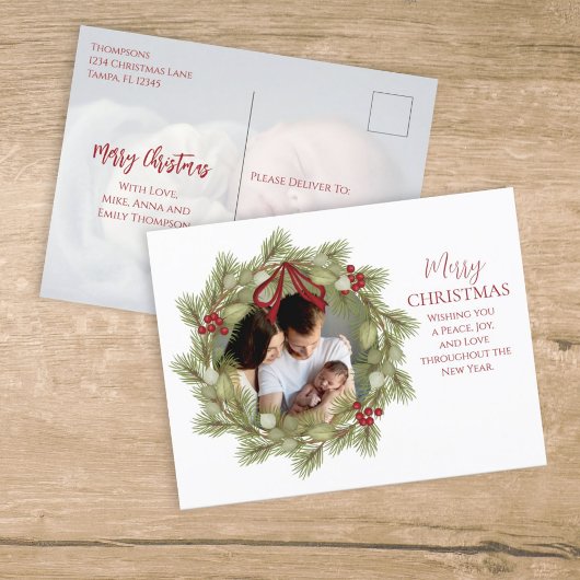 Frohe Weihnachten botanischer Winterurlaub Wreath