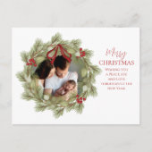 Frohe Weihnachten botanischer Winterurlaub Wreath (Vorderseite)