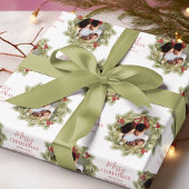 Frohe Weihnachten botanischer Winterurlaub Wreath Geschenkpapier