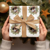 Frohe Weihnachten botanischer Winterurlaub Wreath Geschenkpapier