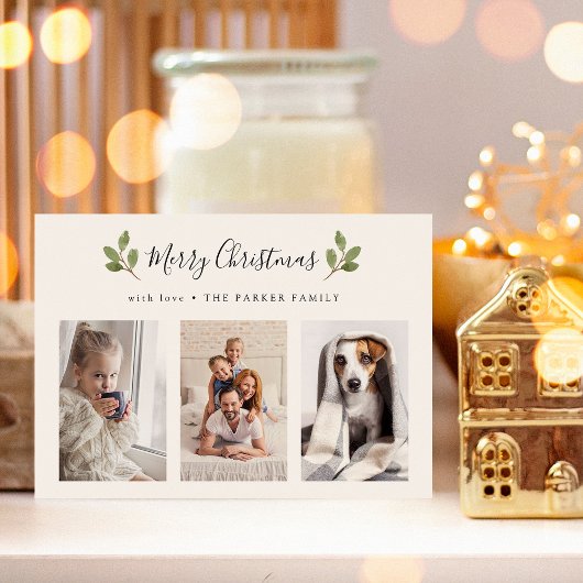 Frohe Weihnachten | Botanisches Drei Foto Minimali