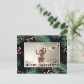 Frohe Weihnachten Botanisches Ein Foto Postkarte (Stehend Vorderseite)