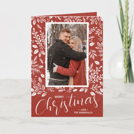 Frohe Weihnachten Botanisches Foto geklappt (Vorderseite)