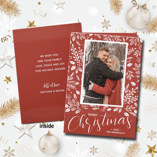 Frohe Weihnachten Botanisches Foto geklappt