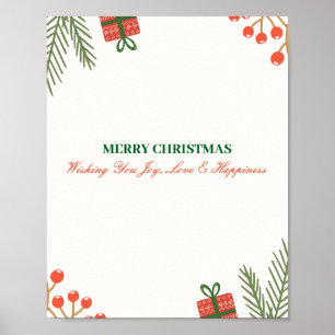 Frohe Weihnachten Botanisches Holiday Design Poster
