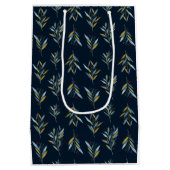 Frohe Weihnachten Botany Bouquets Pattern Geschenk Mittlere Geschenktüte (Rückseite)