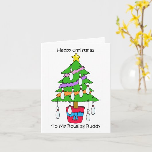 Frohe Weihnachten Bowling Buddy Karte (Gelbe Blume)
