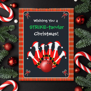 Frohe Weihnachten Bowling Postkarte