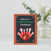 Frohe Weihnachten Bowling Postkarte (Stehend Vorderseite)