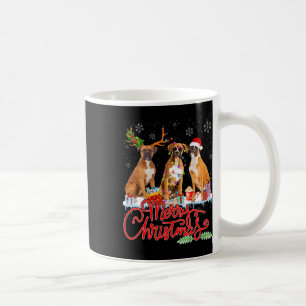 Frohe Weihnachten Boxer Dog Santa Reindeer Light X Kaffeetasse