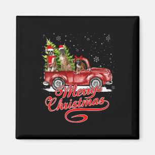 Frohe Weihnachten Boxer Dogs Santa Reindeer Red Tr Magnet