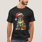 Frohe Weihnachten Boxer WeihnachtsLICHT Dog X T-Shirt (Vorderseite)