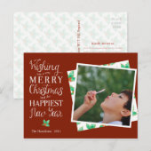 Frohe Weihnachten Briefe Urlaub Foto Postkarte (Vorne/Hinten)