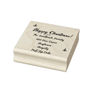 Frohe Weihnachten-Briefmarke. Personalisierbar Gummistempel