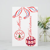 Frohe Weihnachten Briefpapier (Stehend Vorderseite)