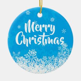 Frohe Weihnachten Bright Blue Tree Geschenk / Orna Keramik Ornament