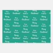 Frohe Weihnachten Bright Green Pattern Geschenkpapier Set (Vorderseite)