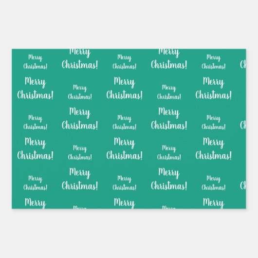 Frohe Weihnachten Bright Green Pattern Geschenkpapier Set (Vorderseite)