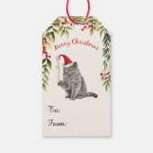 Frohe Weihnachten British Shorthair Cat Lovers Geschenkanhänger (Rückseite)
