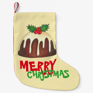 Frohe Weihnachten British Sugar Plum Pudding Kleiner Weihnachtsstrumpf