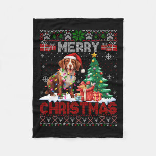 Frohe Weihnachten Brittany Dog Liebhaber Familie U Fleecedecke