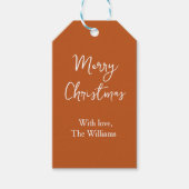 Frohe Weihnachten Brown Geschenkanhänger (Vorderseite)