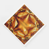 Frohe Weihnachten Brown Gold Kupfer Elegant Star Serviette (Ecke)