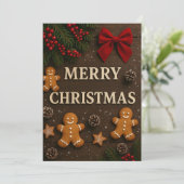 Frohe Weihnachten Brown Weihnachtskekse (Stehend Vorderseite)