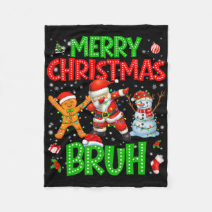Frohe Weihnachten Bruh Dabbing Santa Weihnachten K Fleecedecke