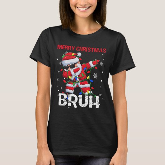 Frohe Weihnachten Bruh Dabbing Weihnachtsmänner We T-Shirt (Vorderseite)