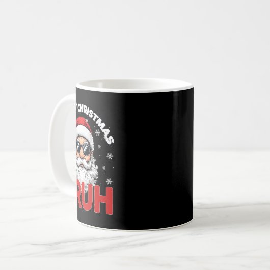 Frohe Weihnachten Bruh Funny Santa Claus Retro Men Kaffeetasse (Vorderseite Links)