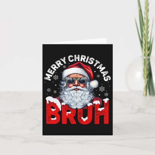 Frohe Weihnachten Bruh Funny Santa Claus Retro Men Karte (Vorderseite)