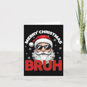 Frohe Weihnachten Bruh Funny Santa Claus Retro Men Karte