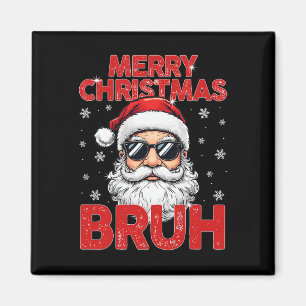 Frohe Weihnachten Bruh Funny Santa Claus Retro Men Magnet