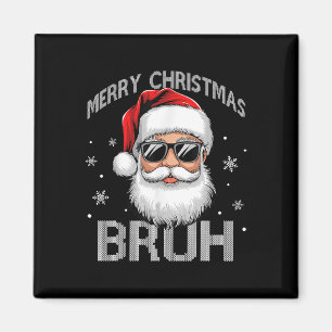 Frohe Weihnachten Bruh Funny Santa Claus Retro Men Magnet