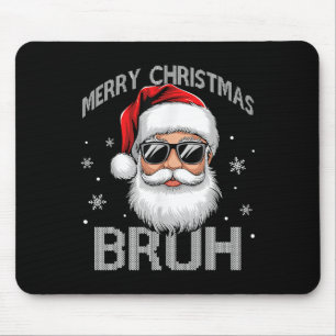 Frohe Weihnachten Bruh Funny Santa Claus Retro Men Mousepad