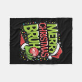 Frohe Weihnachten Bruh Green Hand Weihnachtsmannmü Fleecedecke (Vorderseite (Horizontal))