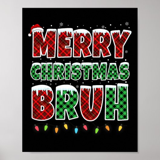 Frohe Weihnachten Bruh Red Green Kariert Xmas Ligh Poster (Vorne)