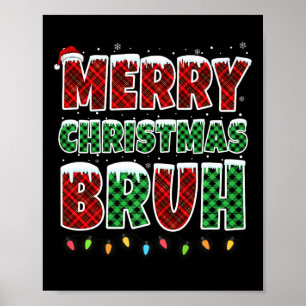 Frohe Weihnachten Bruh Red Green Kariert Xmas Ligh Poster