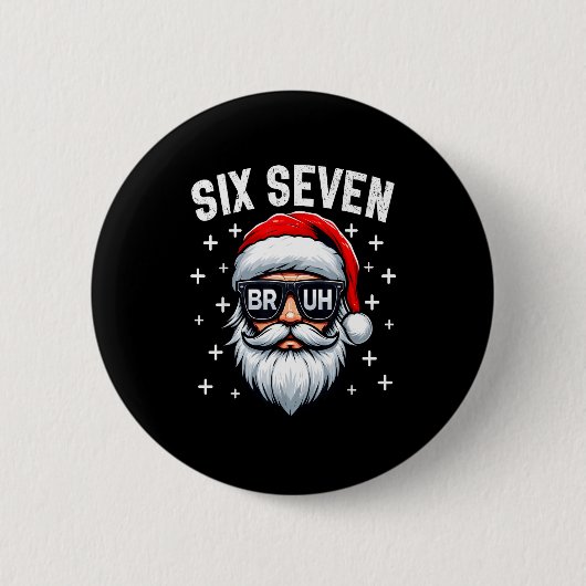 Frohe Weihnachten Bruh Santa Face 67 Meme Lustiger Button (Vorderseite)