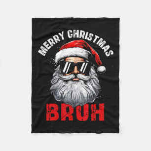 Frohe Weihnachten Bruh Santa Xmas Familie Matching Fleecedecke