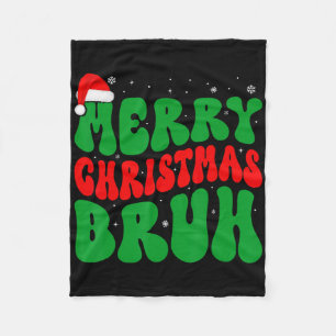Frohe Weihnachten Bruh Xmas Lichter Santa Hut Männ Fleecedecke