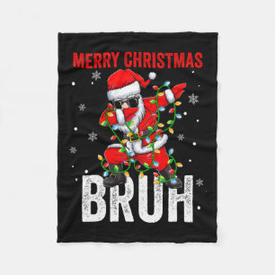 Frohe Weihnachten Bruh Xmas Weihnachtsmann Weihnac Fleecedecke