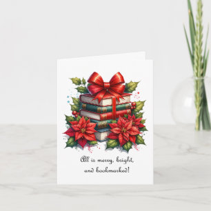Frohe Weihnachten Bücherliebhaber Karte