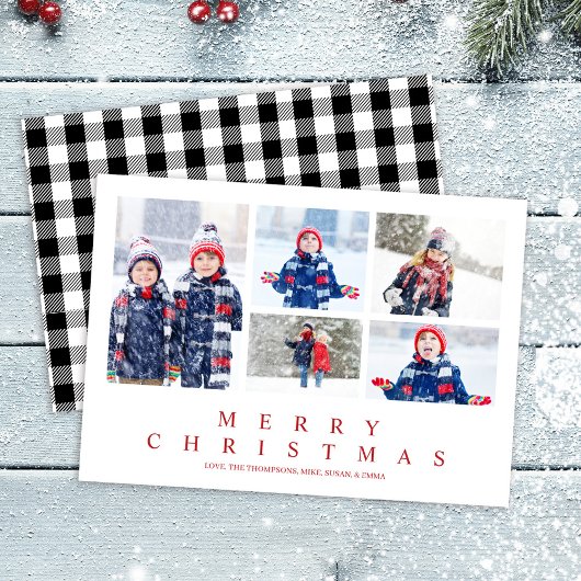 Frohe Weihnachten Buffalo Check Foto-Collage