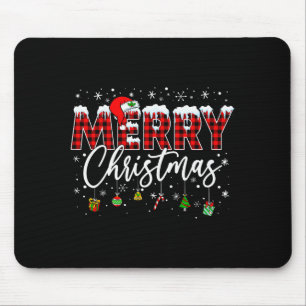Frohe Weihnachten Buffalo Kariert Roter Weihnachts Mousepad