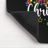 Frohe Weihnachten Büffel Kariert Roter Weihnachtsm Mousepad (Ecke)