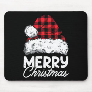 Frohe Weihnachten Büffel Kariert Roter Weihnachtsm Mousepad