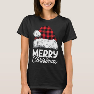 Frohe Weihnachten Büffel Kariert Roter Weihnachtsm T-Shirt