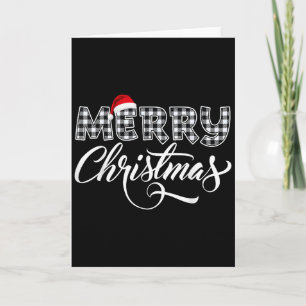 Frohe Weihnachten Büffel schwarz-weiß kariert für Karte